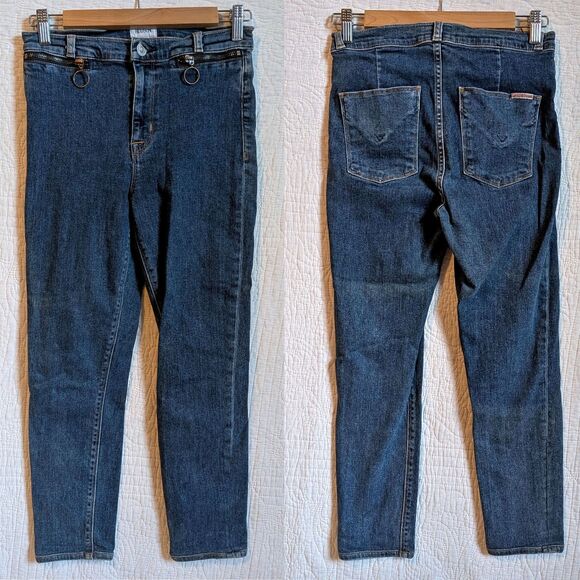 Vintage Y2K Hudson Jeans Cropped Denim Pants O-Ring Preppy Size 25 - Picture 2 of 7